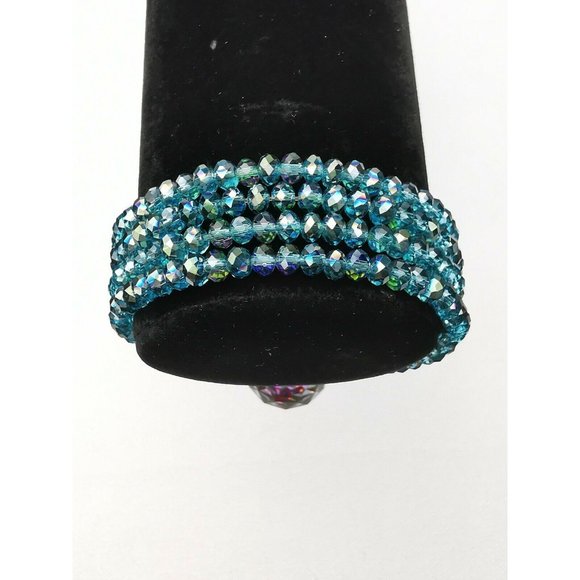 Handmade Vintage Women Bracelet  With Swarovski Crystals 8" - Picture 6 of 10